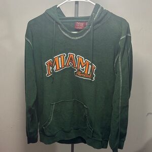 Green University of Miami UM Hoodie Sweatshirt